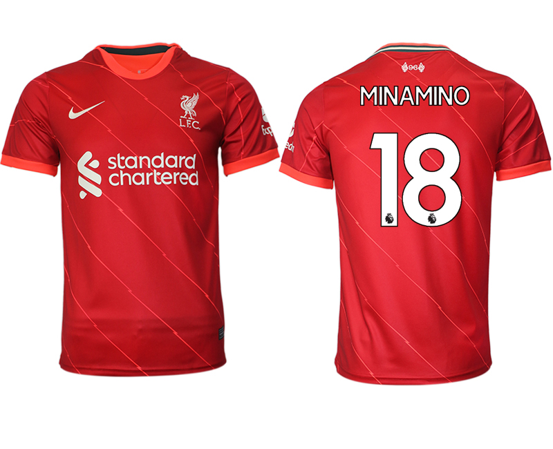 Men 2021-2022 Club Liverpool home aaa version red #18 Soccer Jersey